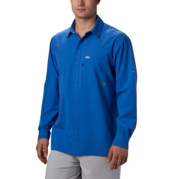 Columbia Muške Košulje - PFG Zero Rules Woven Long Sleeve Plave | JBZO-57381